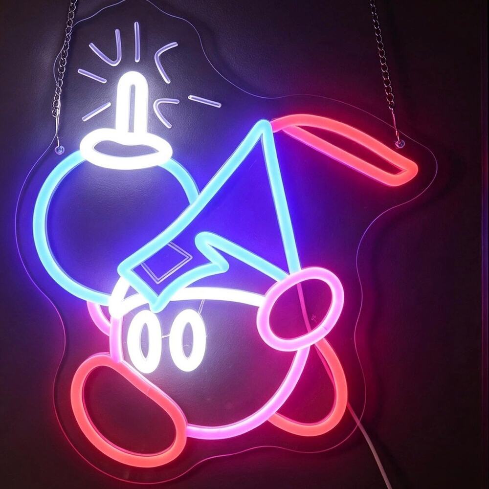Kirby With Bomb Neon Sign Night Light Room Wall Decor